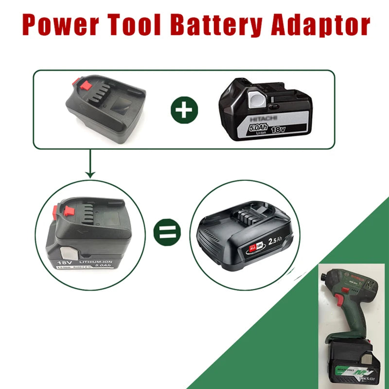 Hitachi/Hikoki 18V Battery Adapter for Bosch PBA 18V Tools Battery Adapter PLUSH