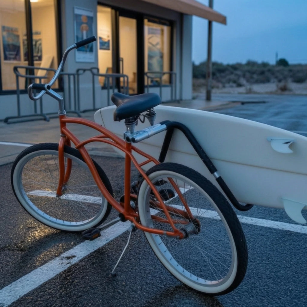 Bike Surfboard Rack | Quick-Release Clamp & Padded Carrier Bike Surfboard Carrier PLUSH