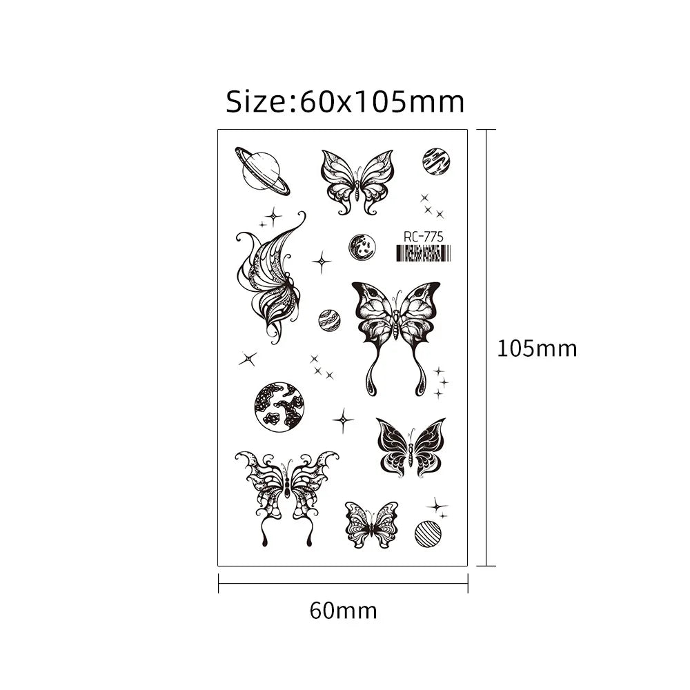 Pink Butterfly Temporary Tattoo Sticker – Waterproof Body Art Temporary Tattoo PLUSH