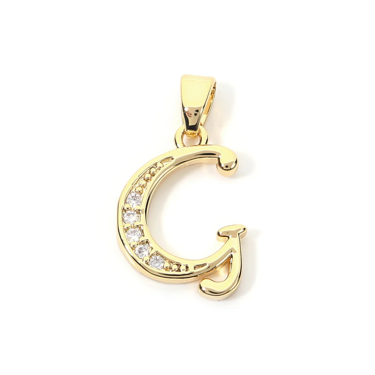 Metal A-Z Zircon Initial Letter Charm Pendant – DIY Jewelry Initial Letter Charm PLUSH G 11.5X16mm