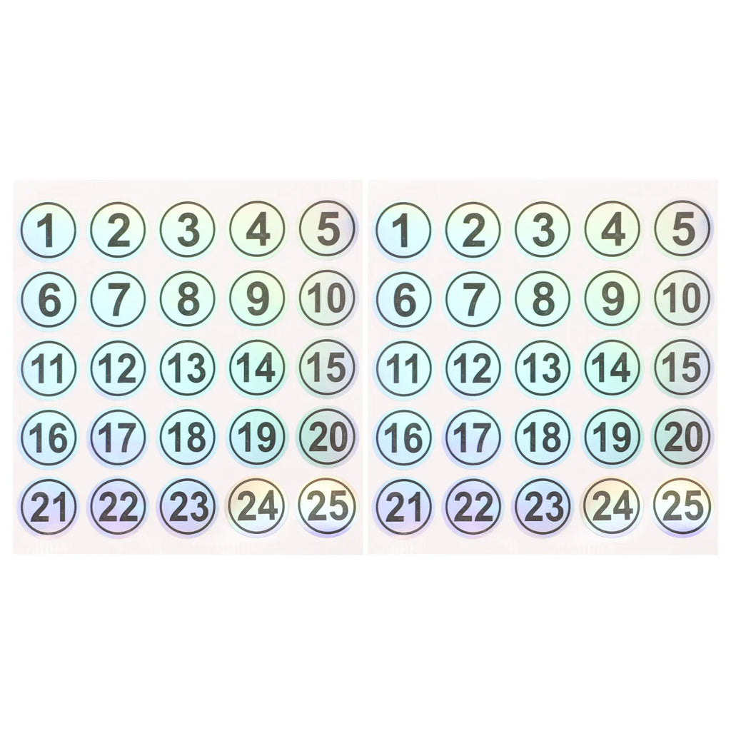 Round Number Label Stickers – 2 Sheets 50pcs | DIY Organizing Adhesive Label Stickers PLUSH