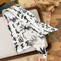 Elegant Ink Painting Ribbon Scarf – Minimalist Silk Headband Ribbon Scarf PLUSH B