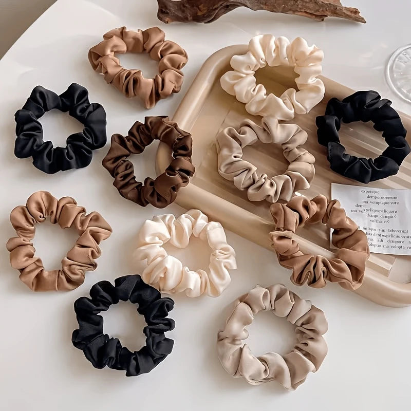 5-Pack Chunky Fabric Scrunchie Hair Ties for Women Fabric Scrunchies PLUSH