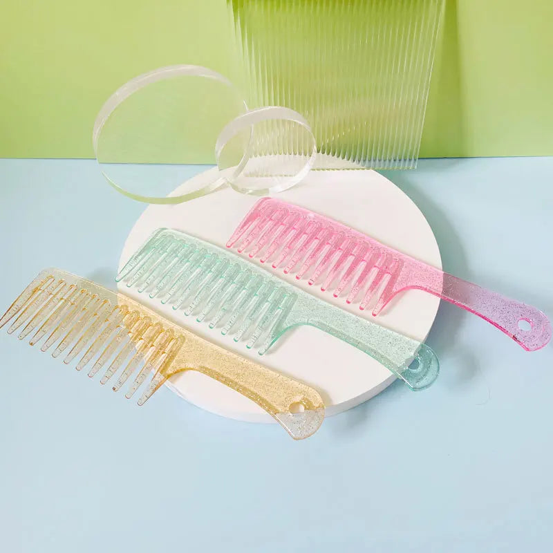 Jelly Sparkling Wide Tooth Comb – Curly & Wet Hair Styling Wide Tooth Comb PLUSH