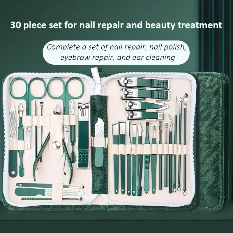 30-Piece Stainless Steel Manicure Pedicure Set | Travel Kit Manicure Pedicure Set PLUSH