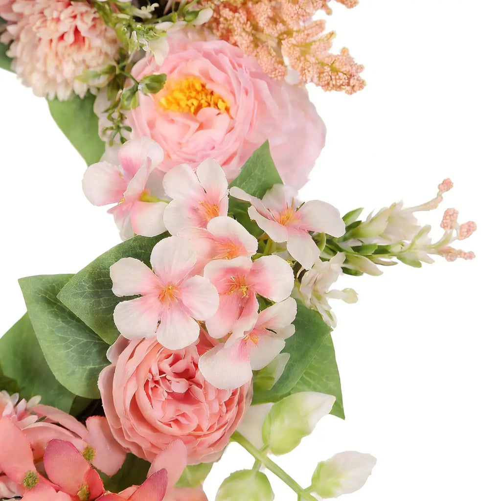 40cm LED Spring Floral Wreath – Front Door & Home Decor LED Floral Wreath PLUSH
