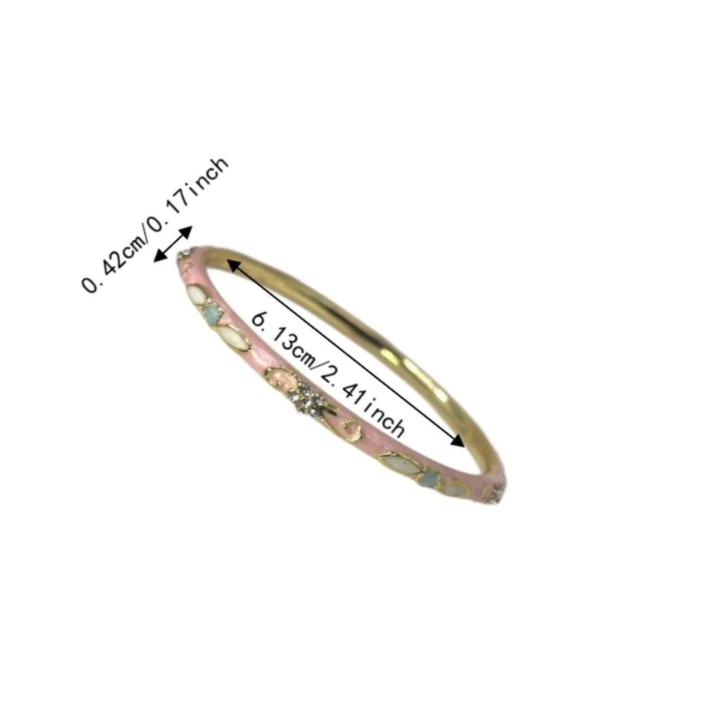 Vintage Cloisonné Enamel Floral Bangle – Women's Bracelet Enamel Bangle Bracelet PLUSH