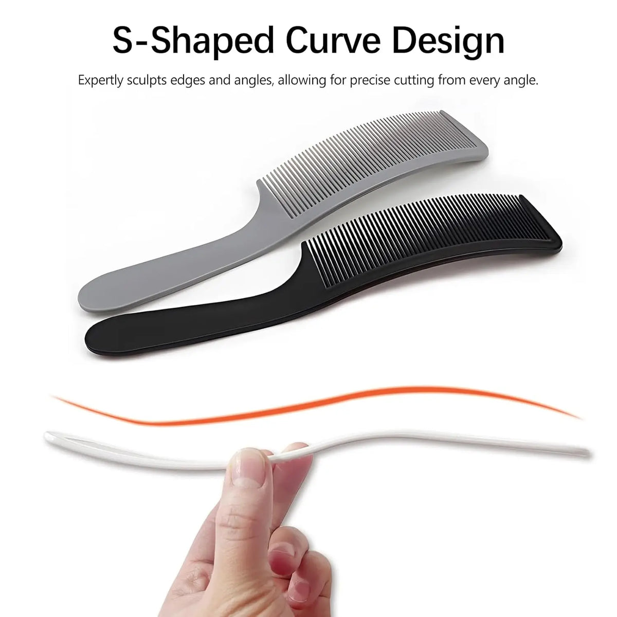 Ergonomic Curved Barber Clipper Comb – Flat Top Styling Tool Barber Clipper Comb PLUSH