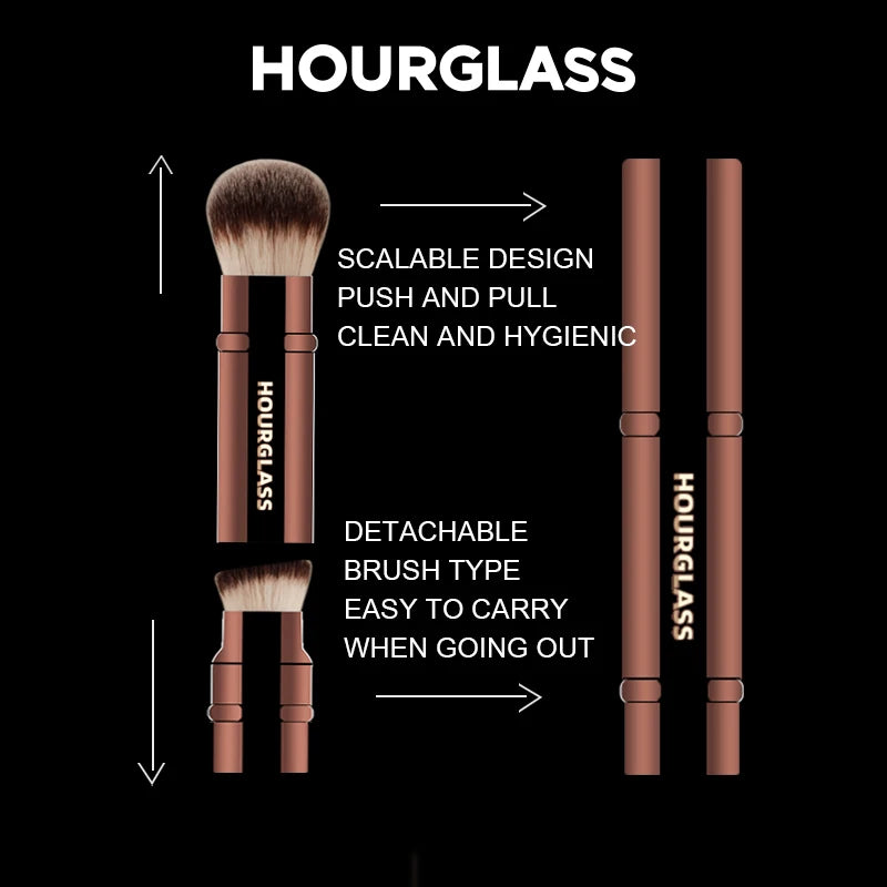 Hourglass Double-Ended Makeup Brush – Foundation & Powder Makeup Brush PLUSH Default Title