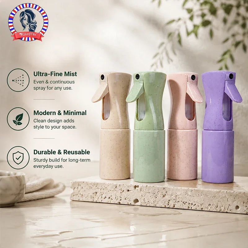 150ml Wheat Straw Fine Mist Spray Bottle – Refillable Hair Salon Hair Salon Spray Bottle PLUSH