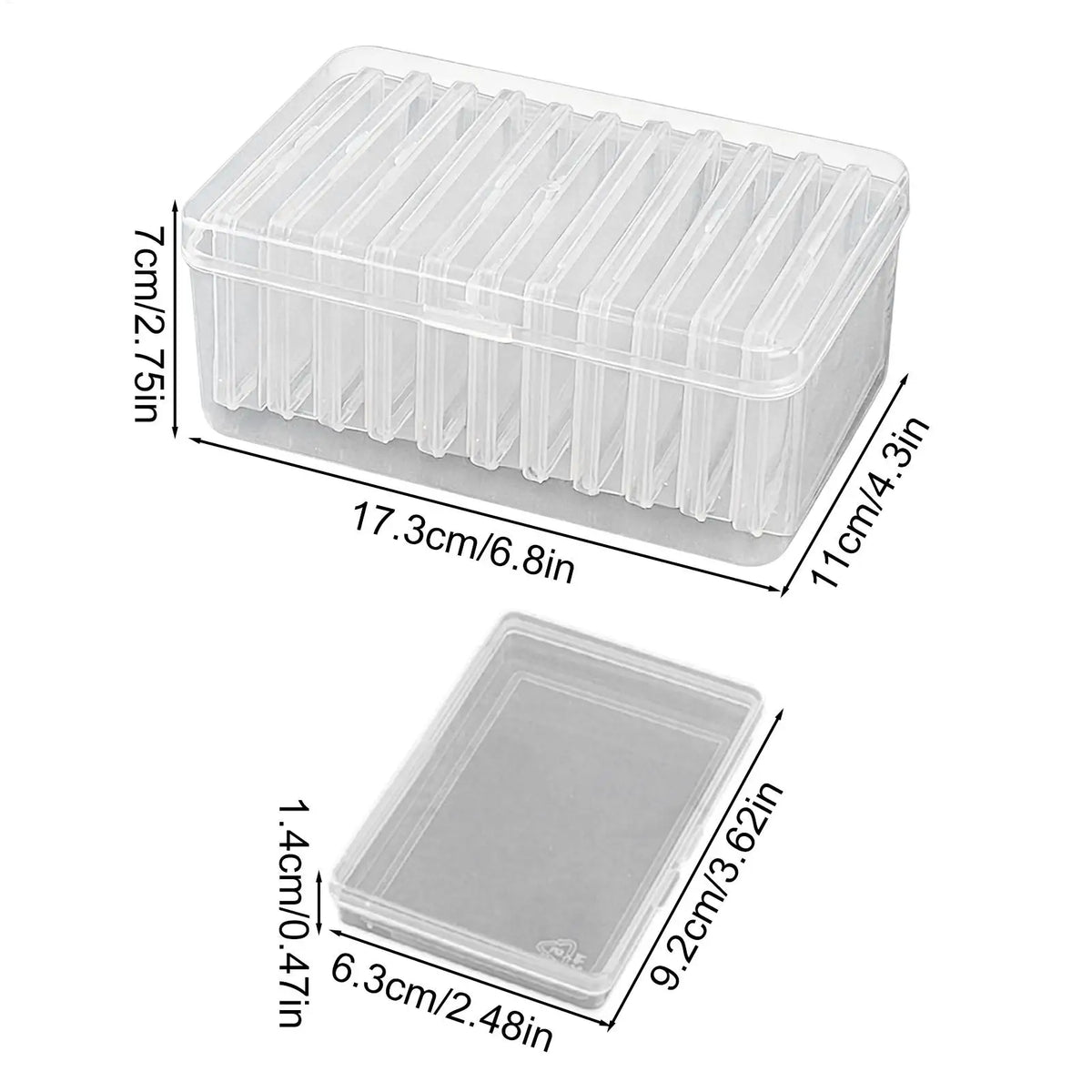 Transparent Plastic Storage Box 11 Compartments | Cards & Jewelry Compartment Storage Box PLUSH