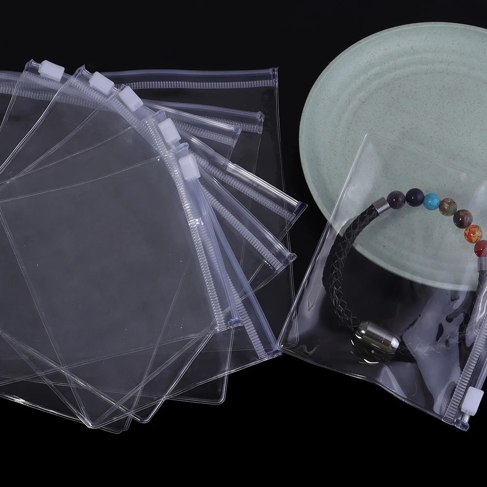 10pcs Clear PVC Zip-Lock Bags – Jewelry & Bead Storage Pouches Jewelry Storage Pouches PLUSH