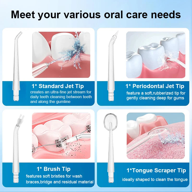 Portable Rechargeable Dental Water Flosser – 4 Tips, 3 Modes Dental Water Flosser PLUSH