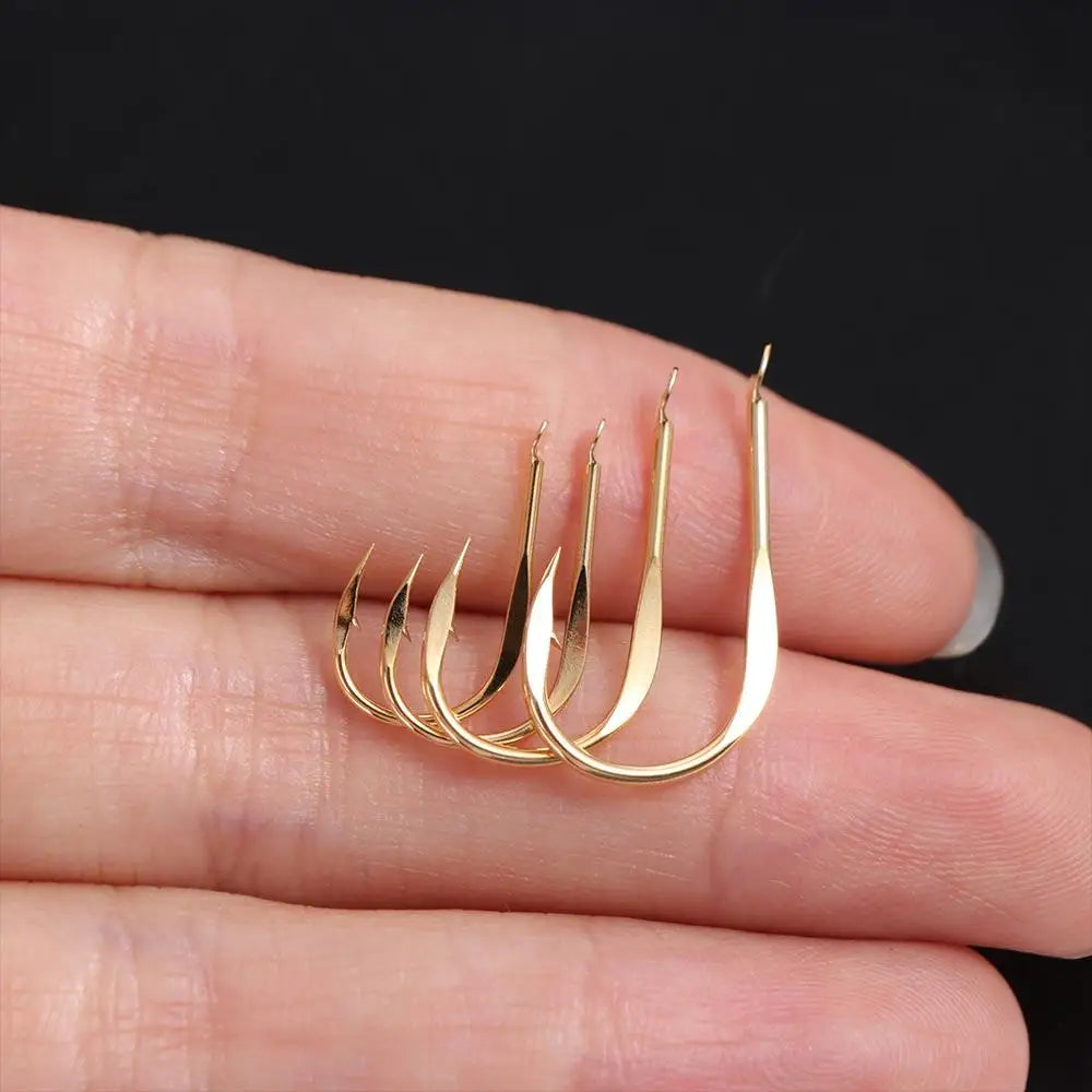 20pcs Golden High Carbon Steel Barbed Fishing Hooks – Saltwater Fishing Hooks PLUSH