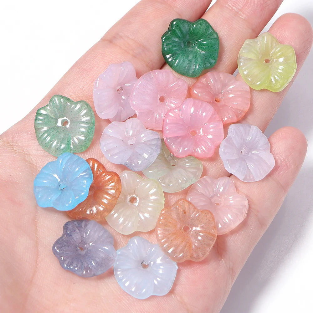 100pcs 16mm Lotus Leaf Acrylic Spacer Beads – DIY Jewelry Acrylic Spacer Beads PLUSH