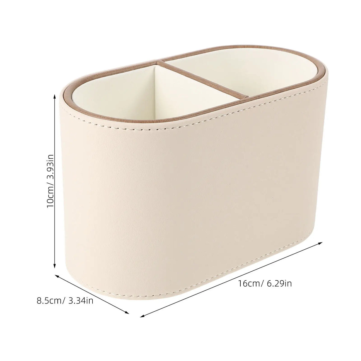 PU Desktop Pen Organizer 2-Compartment Desk Storage Caddy Desktop Organizer PLUSH
