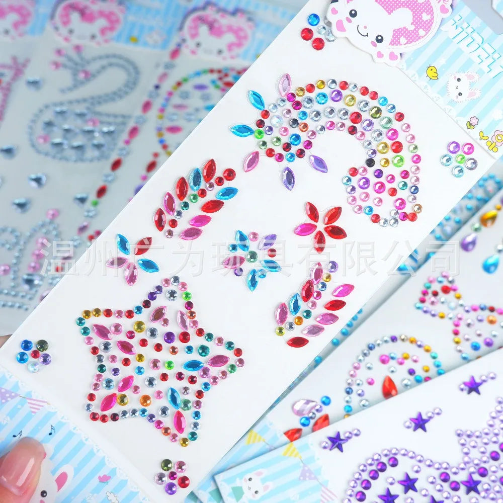 Colorful Rhinestone Gem Stickers – Self-Adhesive Face & Body Bling Gem Body Stickers PLUSH chxxx