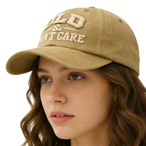 "OLD Don't Care" Embroidered Retro Washed Baseball Cap Baseball Cap PLUSH