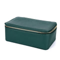 12-Grid Travel Jewelry Organizer PU Leather Case with Pouches Jewelry Storage Case PLUSH Green