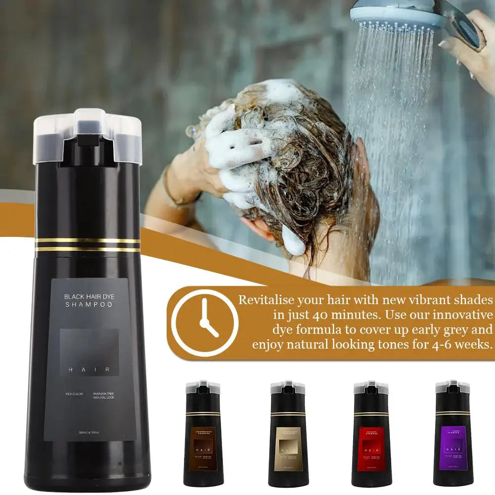Hair Dye Color Shampoo – Gray Coverage & Long-Lasting Color Hair Dye Shampoo PLUSH