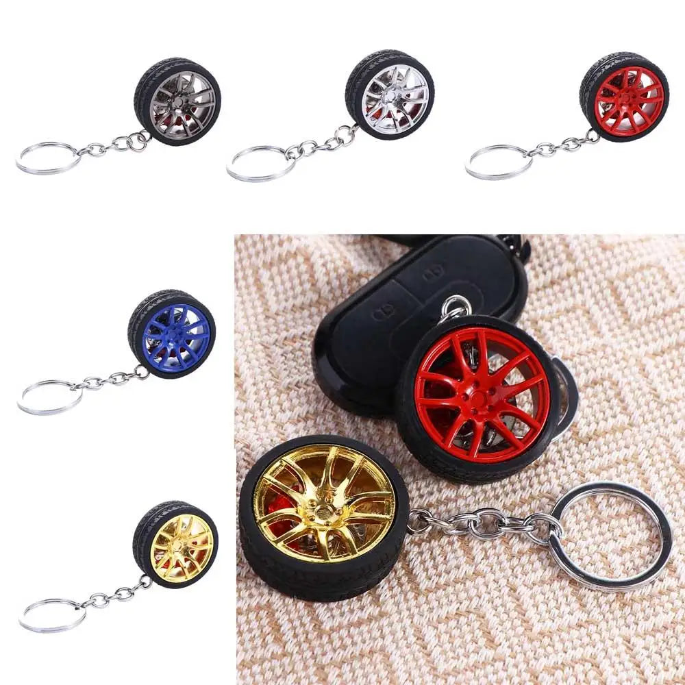 3D Car Wheel Keychain – Alloy Rim & Brake Disc Keyring Car Wheel Keychain PLUSH