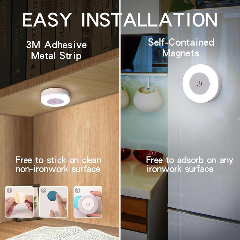 3-Mode LED Touch Night Light – USB Rechargeable Magnetic Lamp LED Night Light PLUSH