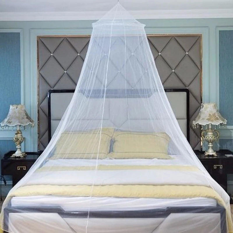 Large Dome Bed Canopy Mosquito Net – Hanging Mesh Tent Bed Canopy Net PLUSH White