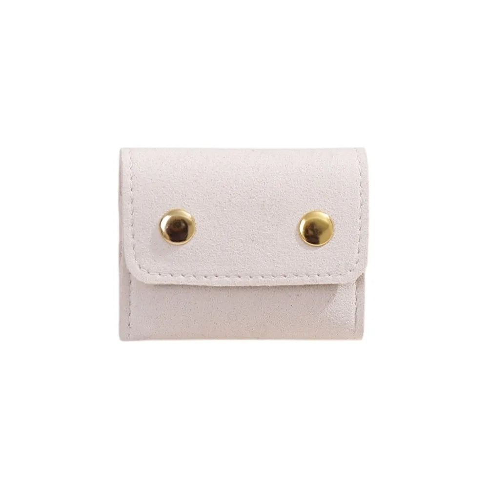 Microfiber Velvet Mini Jewelry Bag – Foldable Organizer Pouch Jewelry Display Bag PLUSH StyleC Beige
