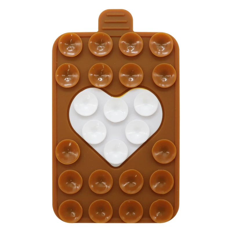 Heart Silicone Suction Cup Phone Holder – Wall & Desk Stand Phone Suction Stand PLUSH style 8