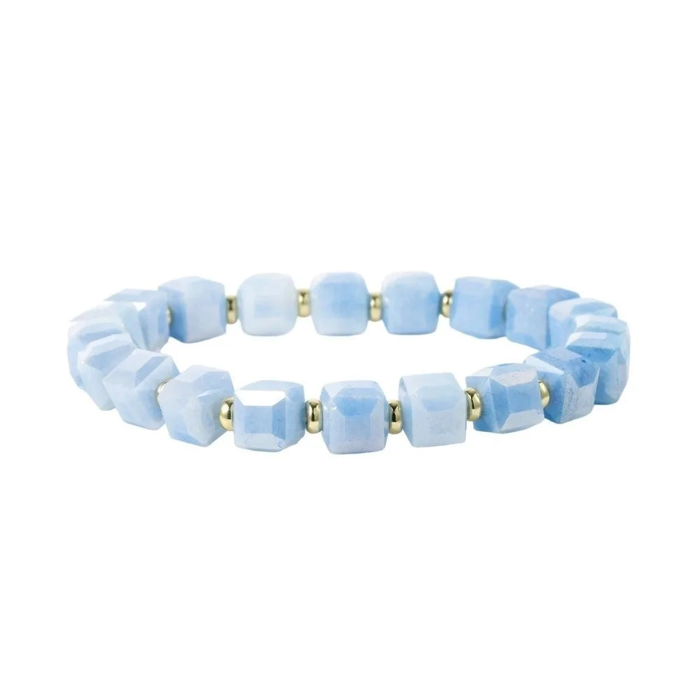 Colorful Crystal Glass Sugar Cube Beaded Bracelet | Unisex Beaded Chain Bracelet PLUSH Style 8