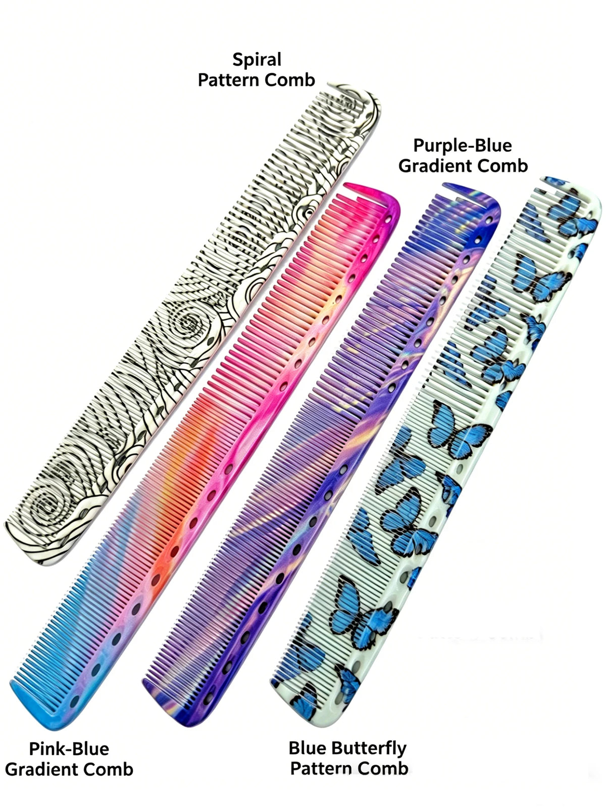 Wide & Fine Tooth Hair Combs – 13 Colors | Salon & Home Hair Styling Comb PLUSH