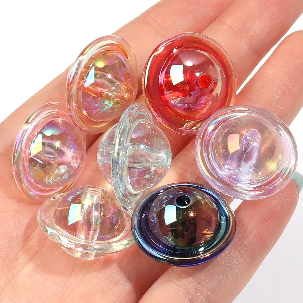UFO Shape Color Plated Acrylic Spacer Beads 10pcs – DIY Jewelry Acrylic Spacer Beads PLUSH