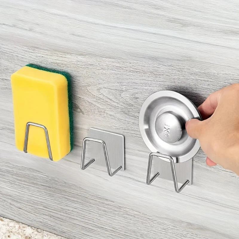 Stainless Steel Sink Sponge Holder – Inner Wall Mount Sink Sponge Holder PLUSH