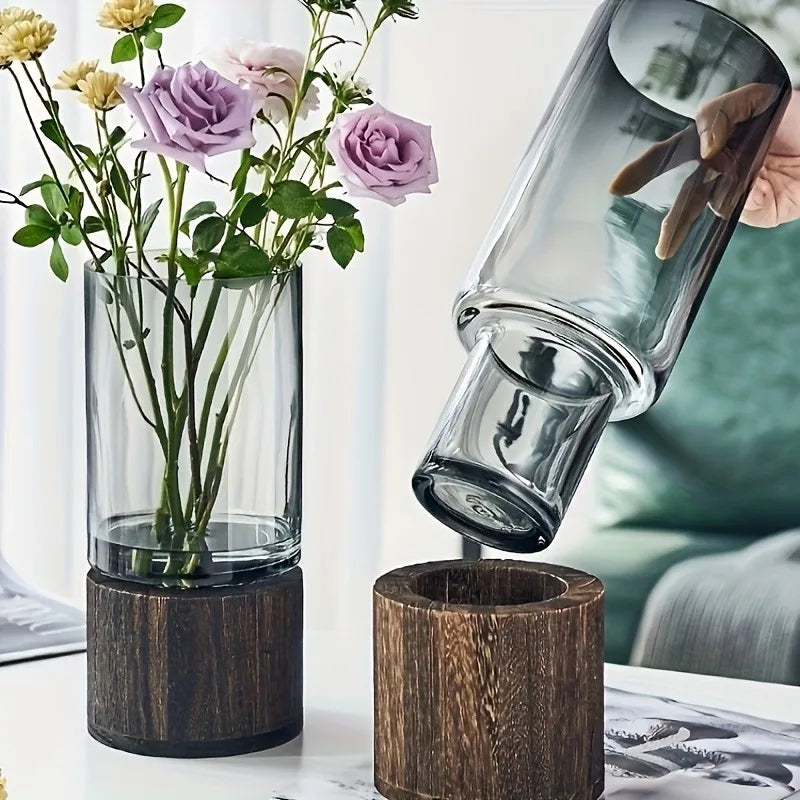 Retro Glass Decorative Vase | Elegant Living Room Table Decor Decorative Glass Vase PLUSH