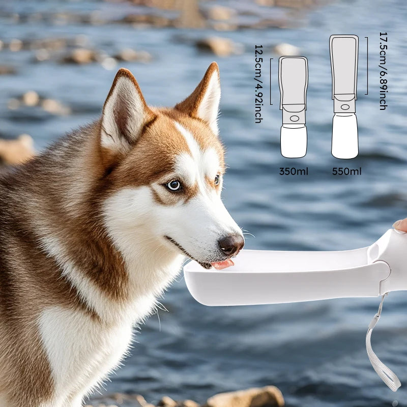 Portable Folding Dog Water Bottle 350ml – Travel & Outdoor Pet Water Bottle PLUSH