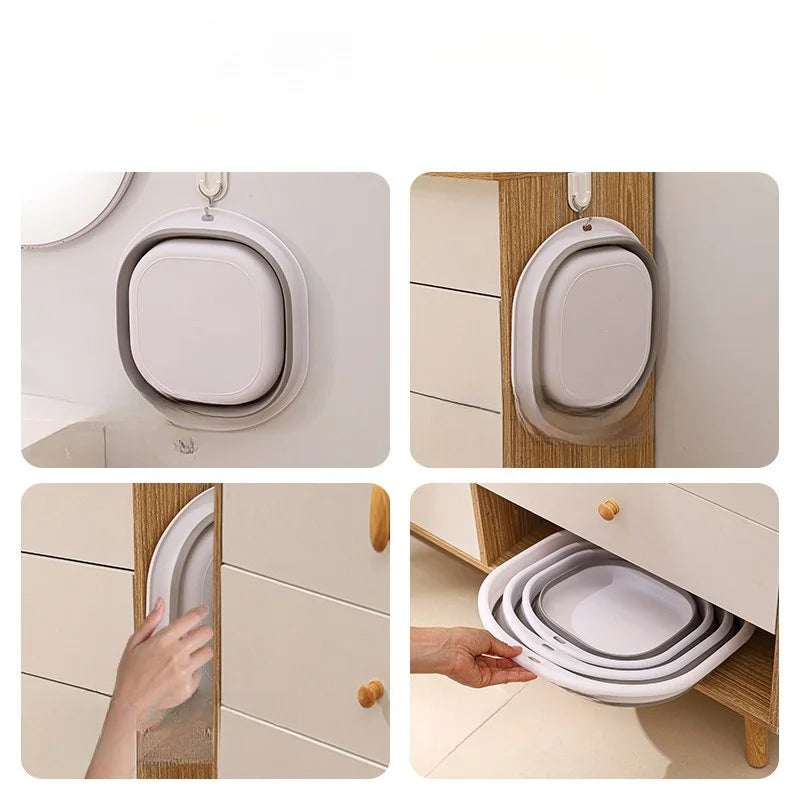 Collapsible Silicone Washbasin – Portable Foldable Camping Basin Collapsible Wash Basin PLUSH