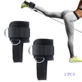 Adjustable Ankle Straps for Cable Machines – 2pcs Gym Cuffs Ankle Strap Cuffs PLUSH Black