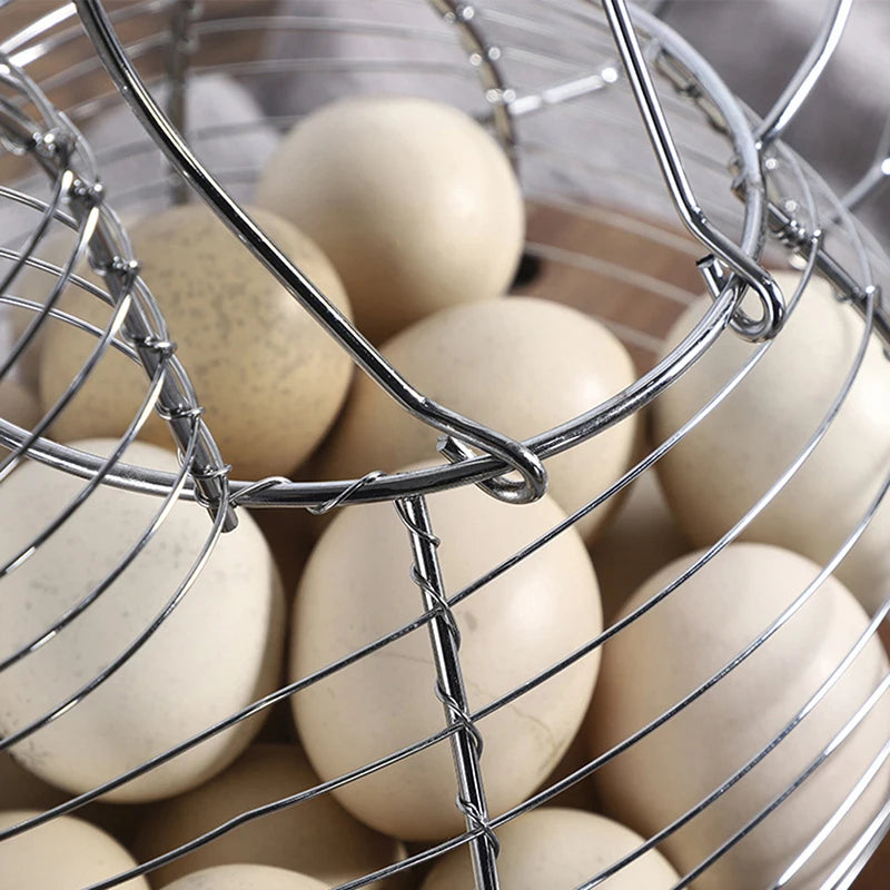 Metal Chicken Wire Egg Basket – Farmhouse Kitchen Organizer Wire Storage Basket PLUSH