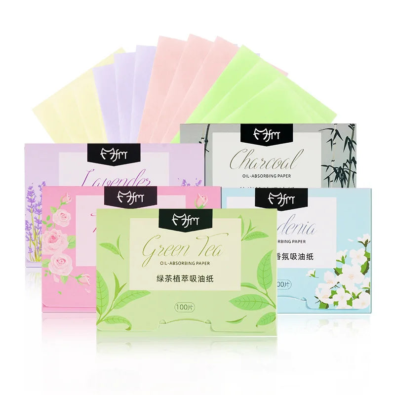 100pcs Green Tea Oil Blotting Sheets – Face Oil Control Facial Blotting Sheets PLUSH