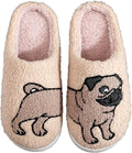 Cartoon Animal Plush Slippers – Cute Dog & Cat Design Plush Novelty Slippers PLUSH 38-39 Brown