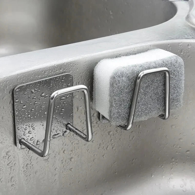 Stainless Steel Sink Sponge Holder Rack – Wall Mount Drainer Sink Sponge Holder PLUSH