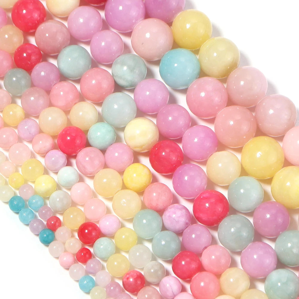 Yellow Jade Stone Round Spacer Beads – DIY Jewelry Making Stone Spacer Beads PLUSH