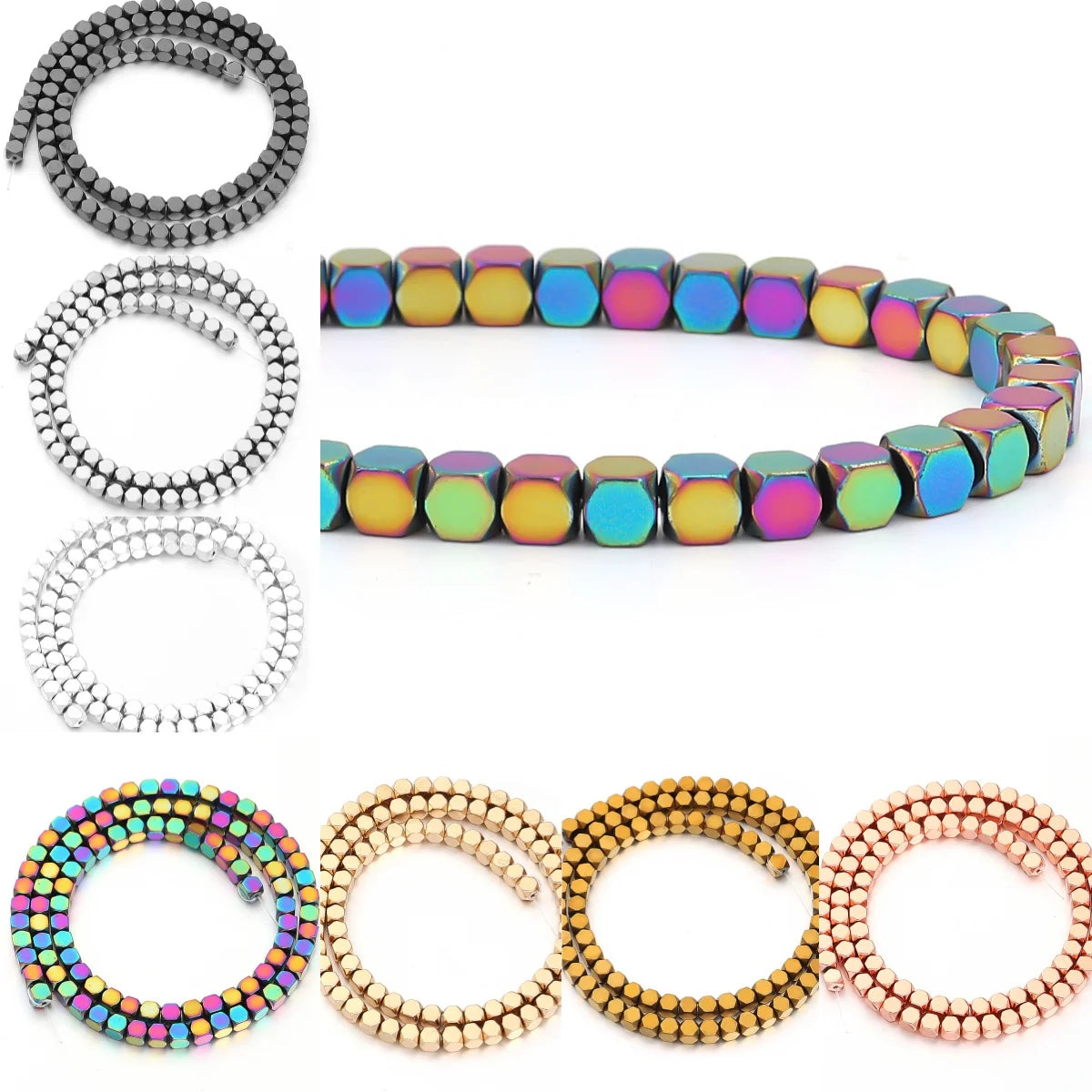 Multicolour Faceted Hematite Octagon Beads – DIY Jewelry Loose Stone Beads PLUSH