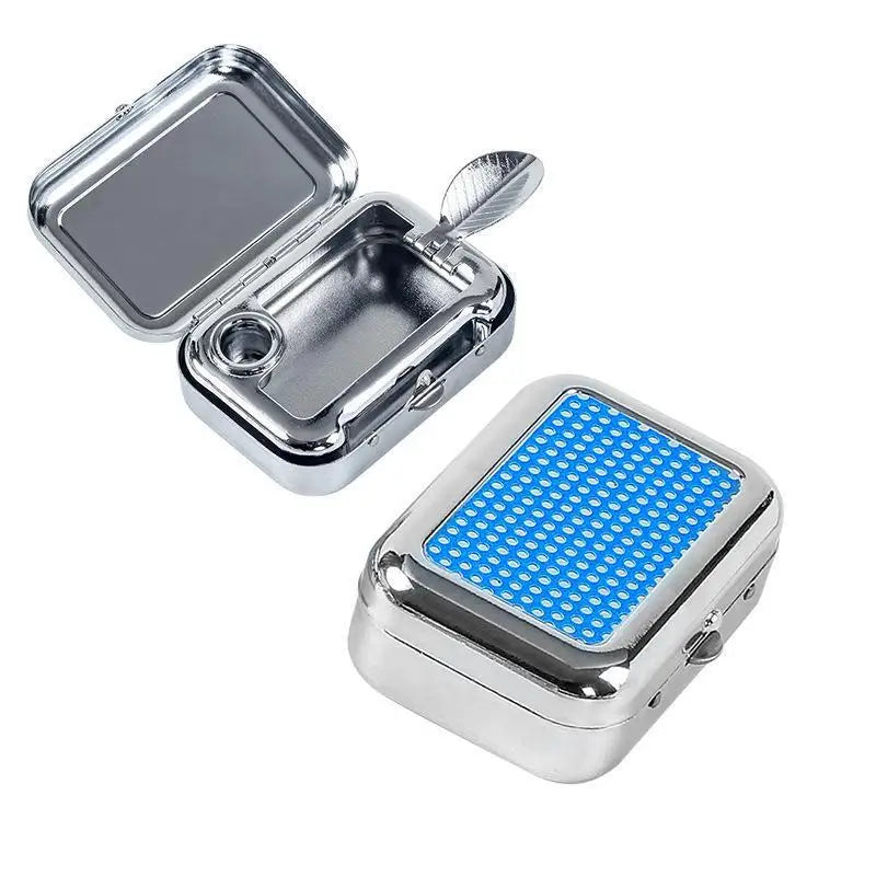 Stainless Steel Pocket Ashtray | Sealed Lid Windproof Travel Portable Pocket Ashtray PLUSH style 1