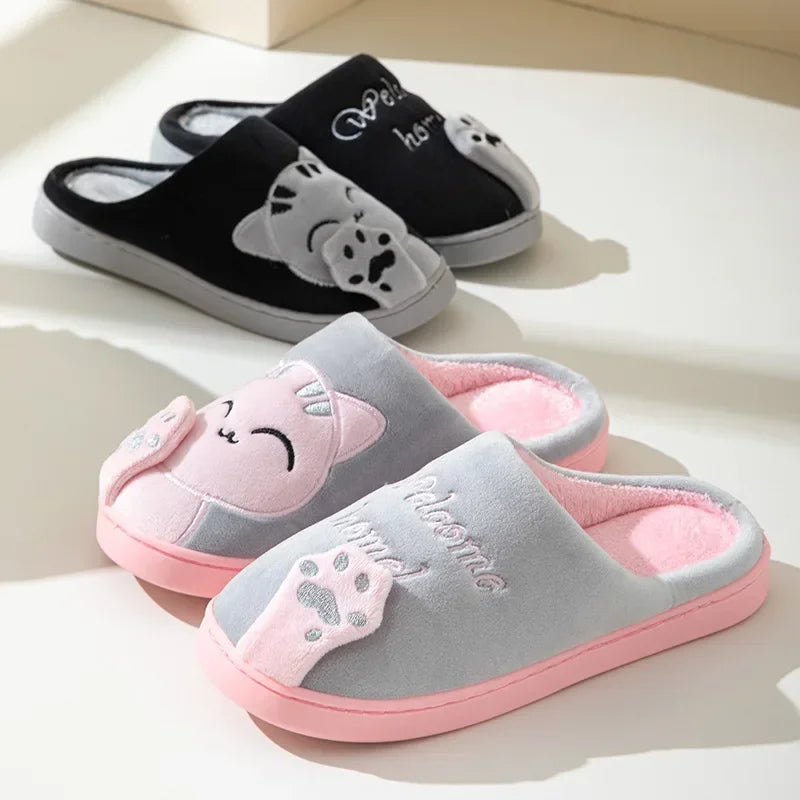 Unisex Winter Cotton Slippers – Thick Soft Sole Non-Slip Slides Indoor Slippers PLUSH