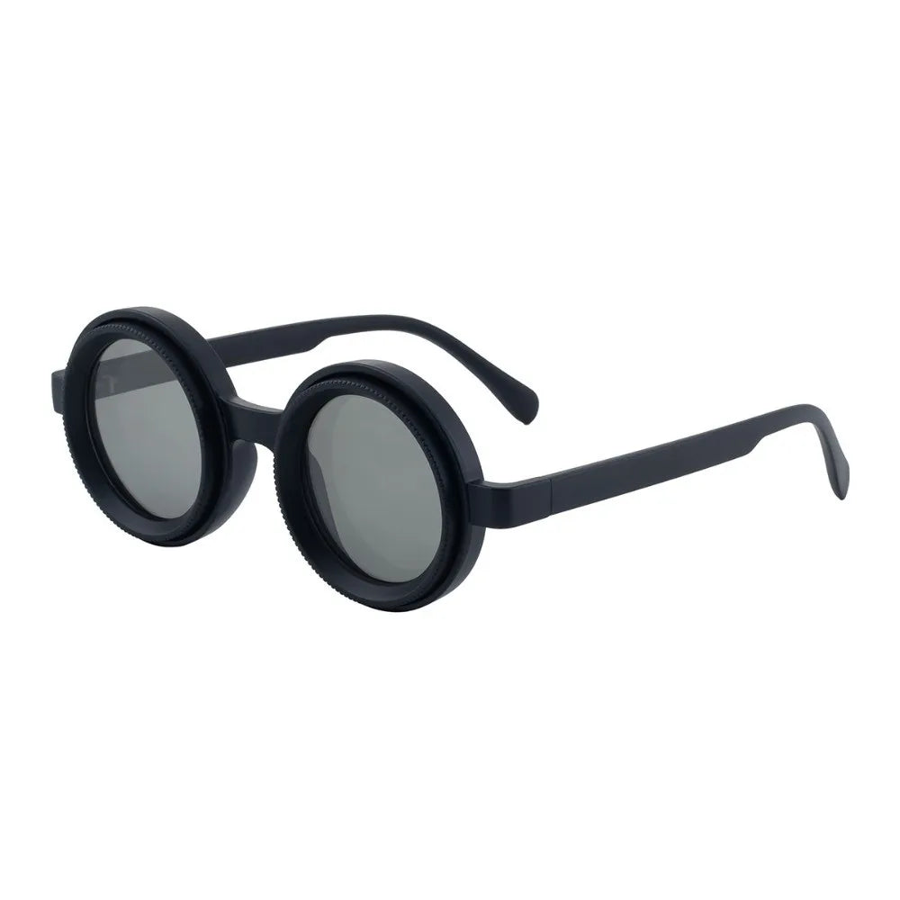 Vintage Round Sunglasses – Lightweight Unisex Anti-Glare Round Sunglasses PLUSH Style A