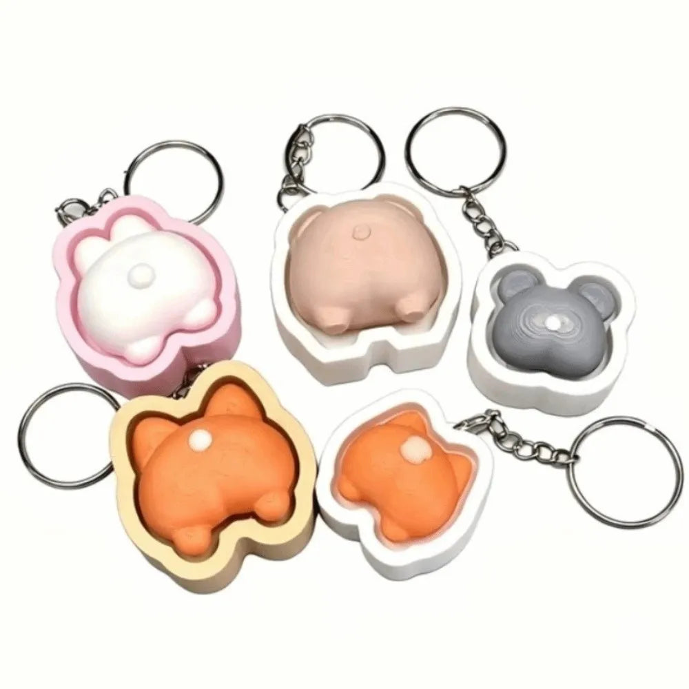 Cute Animal Fidget Clicker Keychain – Slow Rebound Squeeze Toy Fidget Keychain PLUSH