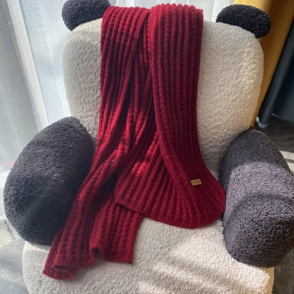 Chunky Knit Winter Scarf Unisex Couple Neck Wrap Set Knitted Winter Scarf PLUSH