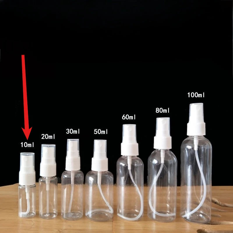 Clear Refillable PET Spray Bottles 10–100ml | Perfume Atomizer Refillable Spray Bottle PLUSH 10Ml