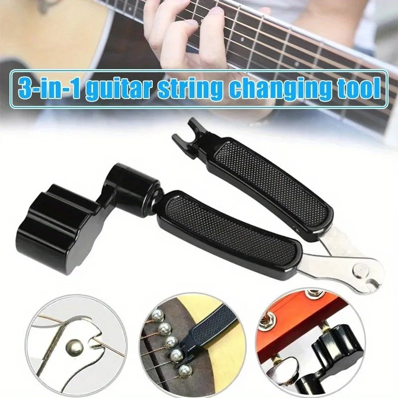 3-in-1 Guitar String Winder, Cutter & Pin Puller Tool Guitar Maintenance Tool PLUSH